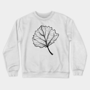 Monochrome Leaf Stipple Shaded Ink Drawing Crewneck Sweatshirt